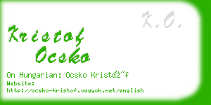 kristof ocsko business card